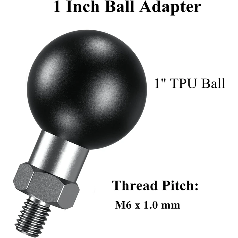 2 Stuk 1 Inch Bal Adapter Zwart Rubber + Metaal Compatibel Voor Ram Mounts B Maat 1 Inch Bal Dubbele Socket Arm