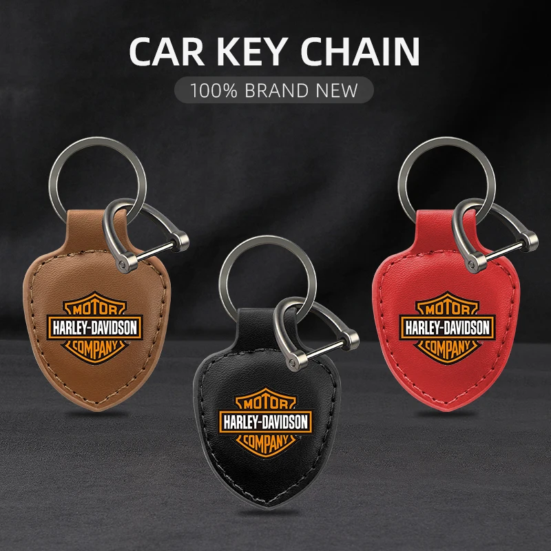 Motorcycle Keychain Key Holder shield Leather key rings for Harley Davidson Electra Glide Ultra Classic 1250