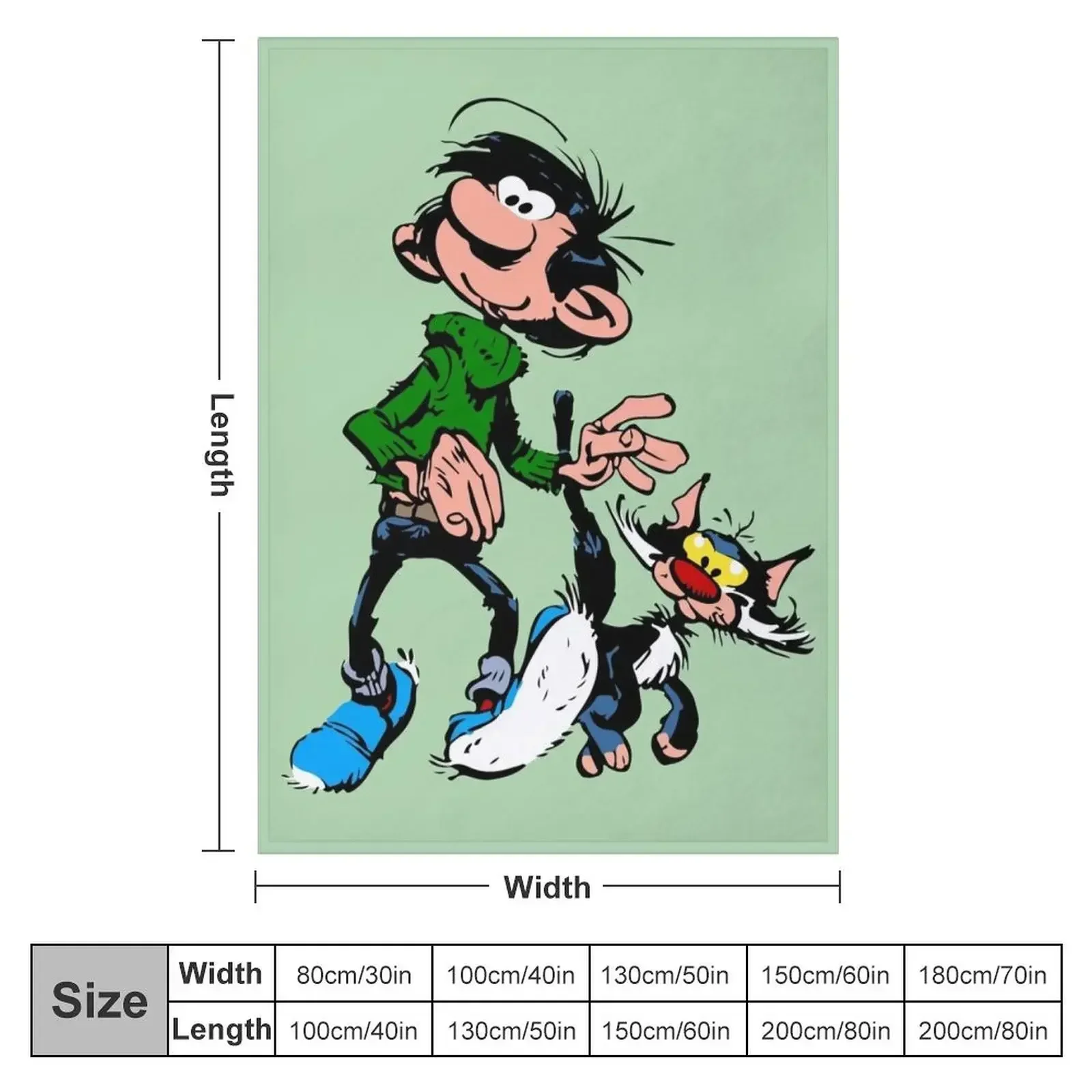 Gaston Goof Walking with Cat Throw Blanket manga Soft Beds Blankets