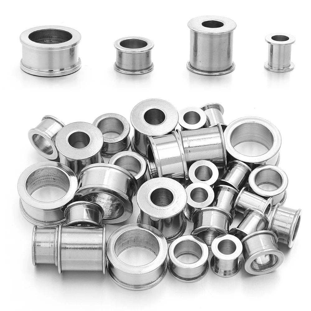 5/10pcs/lot 6/8/10/12mm Stainless Steel Tube Spacer Beads Charms Slider Big Hole Beads For Crafts Making DIY Leather Findings