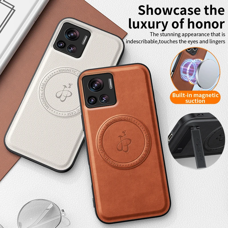 

Protect Wireless Charging For MOTO Edge 50 Ultra 70 60S 40 Neo 20 Lite 30 Pro 60 Fusion Leather Phone Case Cover Magnetic Cases