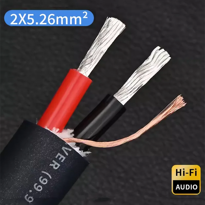 10AWG Pure Silver Speaker Cable 2 x 5.26mm² Center Surround Line HiFi Audio Amplifier Speaker Wire DIY Bulk Audio Extension Cord