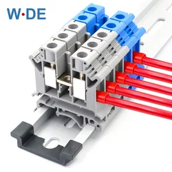 10pcs UK-10N Din Rail Terminal Block Universal Wiring Class Connector Screw Conductor UK10N Screw Connection Wire Conductor