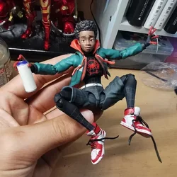 Sentinel Sv Action Spiderman Miles Morales Action Figure Model Spider-man Into The Spider Verse Peter Parker Miles Figurine Toys