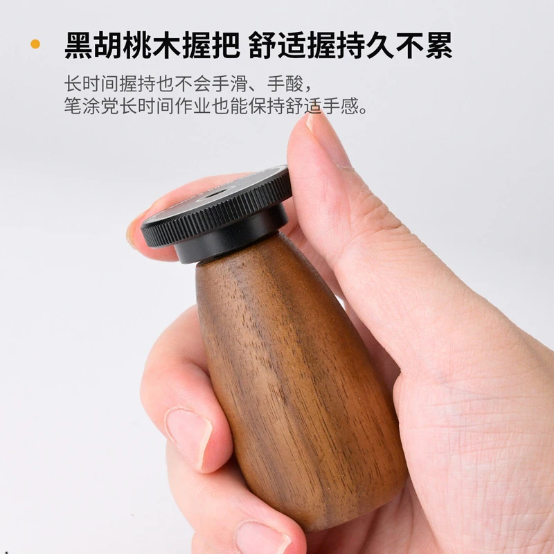 MOSHI MS171 Natural Wood Model Painting Handle 360 Degree Rotating Bearing Painting Stand For DIY Hobby Model Color Black Gray