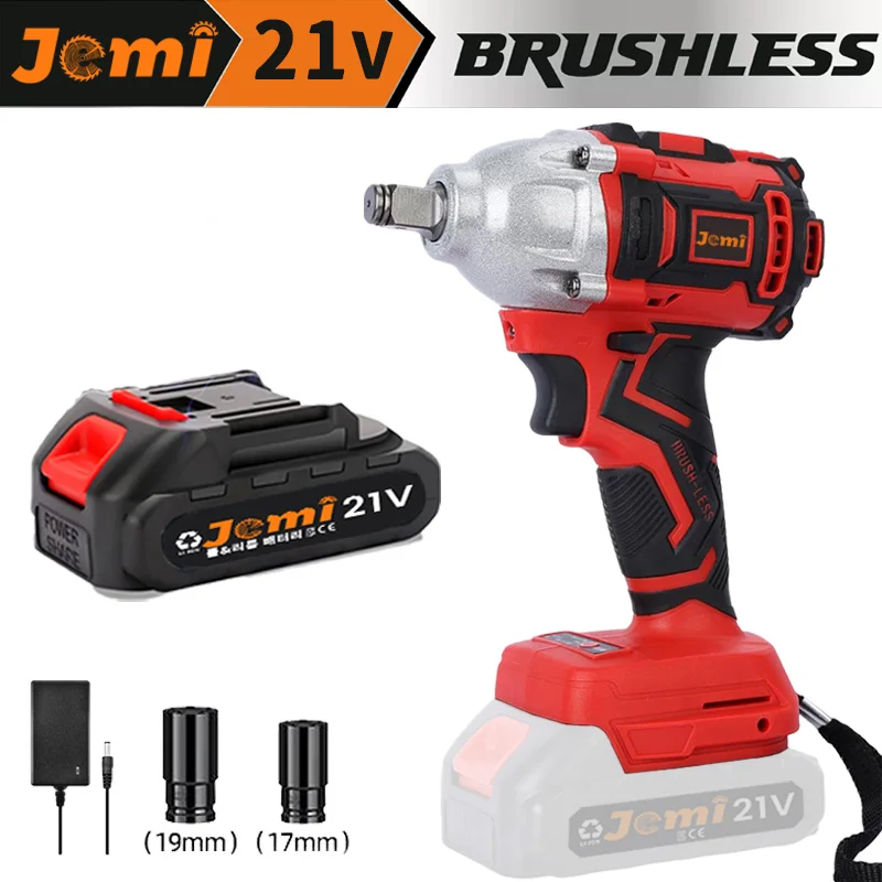 Jemi Tool Brushless Cordless Electric Impact Wrench Power Tools, 1/2 inch for Makita 18V Battery Screwdriver Power Tools