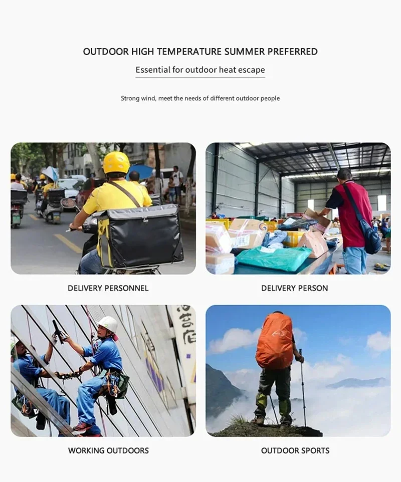 Portable 10000mah Rechargeablehang Fan on Waist or Neck Hanging 3S Fast Cooling Fan for Outdoor Riding Climbing Workship Summer