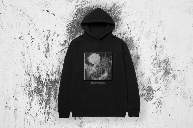 Dark Souls Gothic Fantasy Castle Hoodie, Moonlit Castle Scene Sweatshirt, Dark Fantasy Art Clothing,