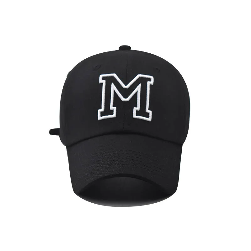 Streetwear Big Label M Cotton Embroidered Baseball Cap for Men and Women\'s Hats Korean Hip-hop Personality Cap Summer Hat