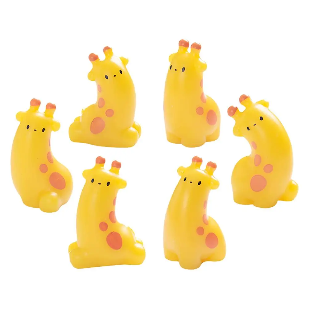 

6 Pcs Giraffe Ornaments Animal Home Decor Tiny Toys Mini Resin Hanging Garden Figurines Student