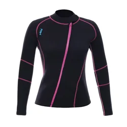 Women's 3mm Long Sleeve Neoprene Wetsuit Top - Cold Water Swim, Diving, Surfing & Water Aerobics - Comfort, Warmth & Protection