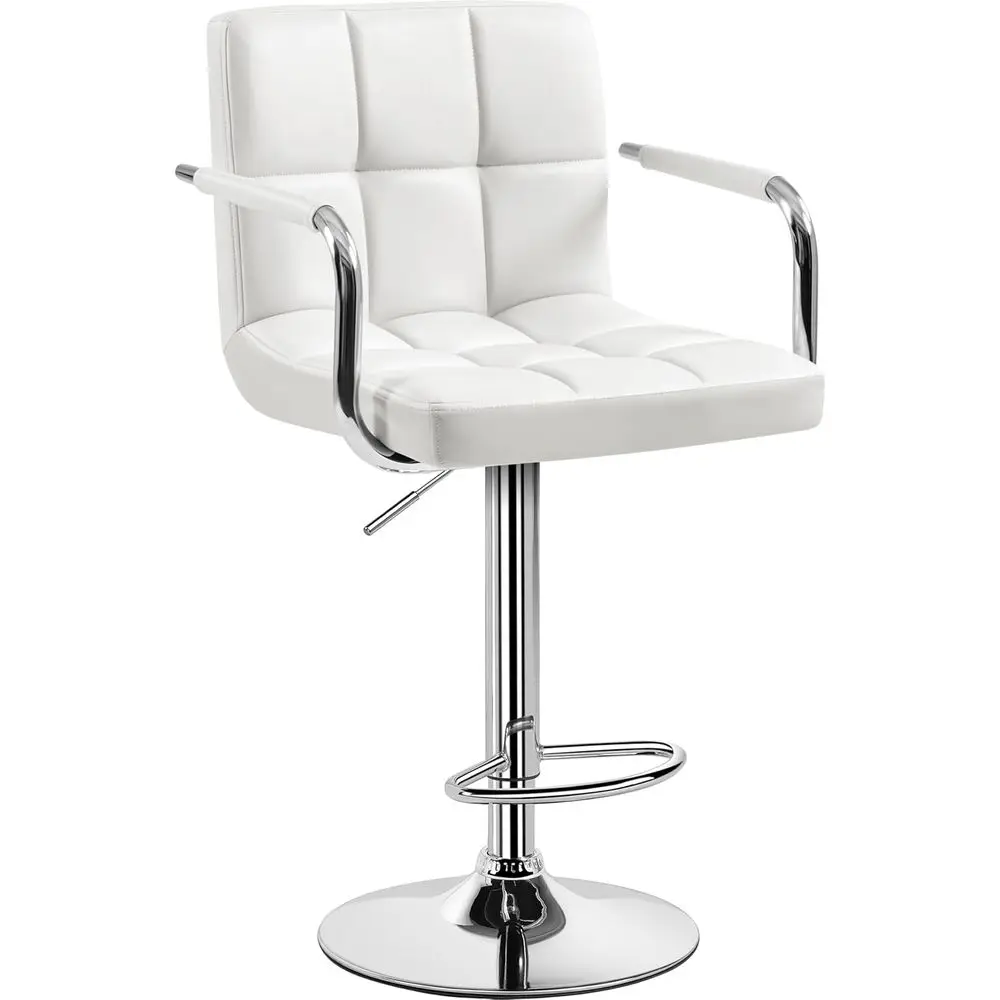 

Bar Stools, PU Leather Adjustable Swivel Barstools, Hydraulic Kitchen Counter Height Bar Chairs with Armrest and Back or Bar, Ki
