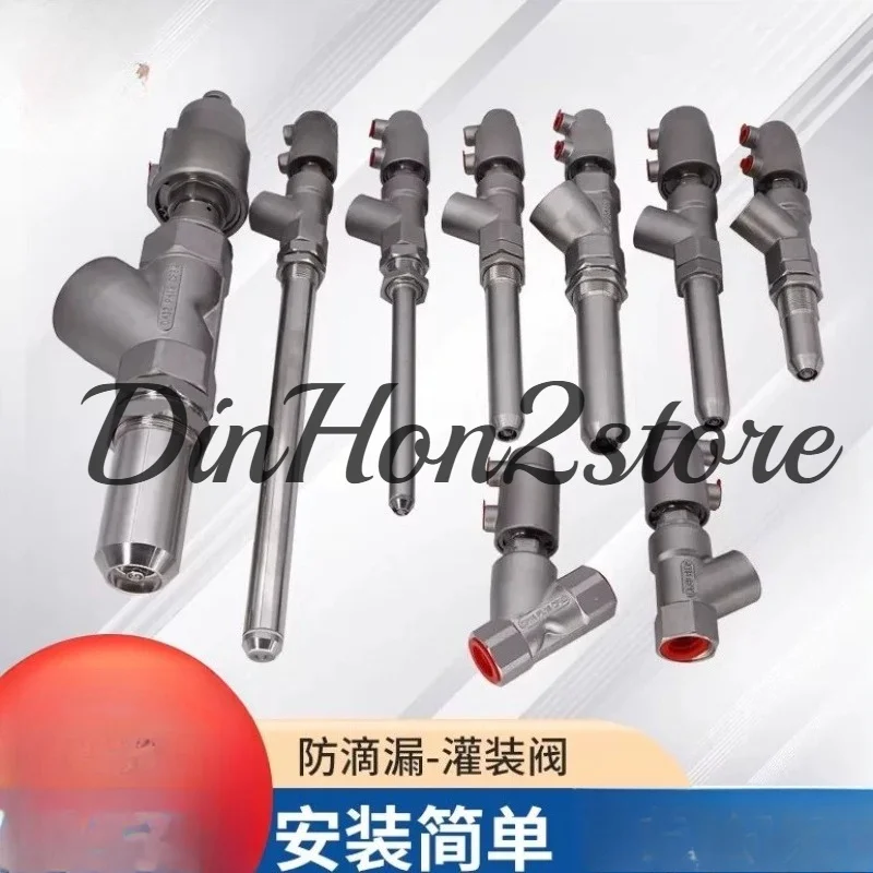 Filling Machine with Stainless Steel  Extension Rod Anti-drip DN15-27 Pneumatic Discharge Nozzle Filling Valve Customization
