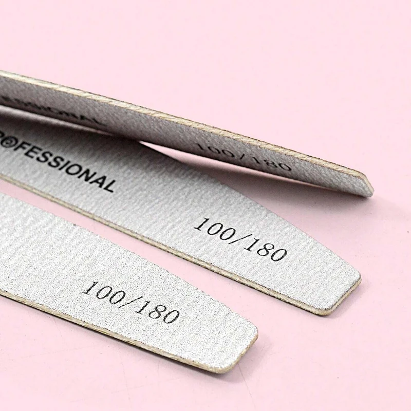 5ピースネイルファイルストリップ - 爪の形を整え、滑らかなエッジを整え、キューティクルを除去し、ジェル/自然爪用のポリッシュ