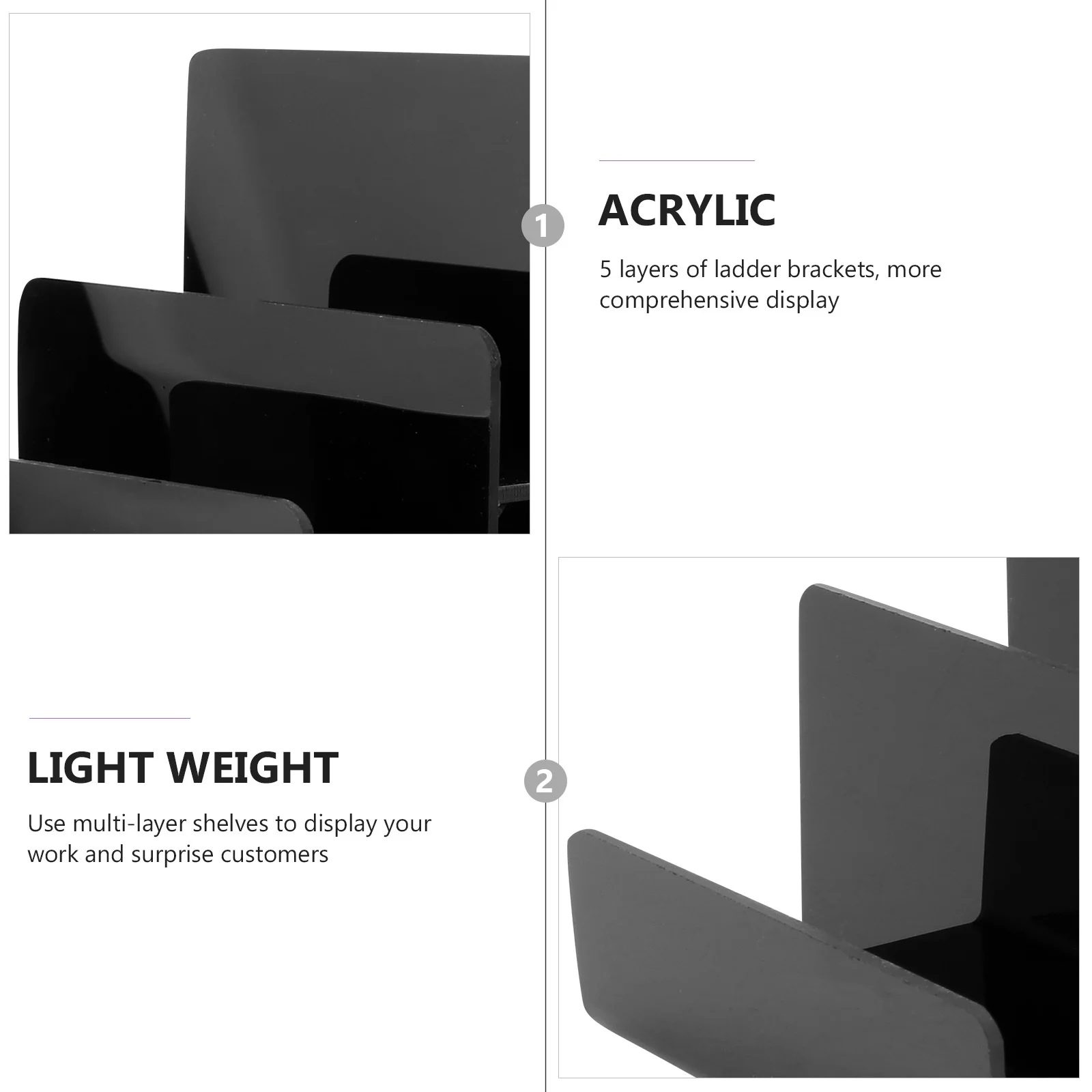 

1pc Display Rack Black Multilayer Desktop Makeup Organizer Storage Shelf Ladder Holder For Lipstick Nail Polish