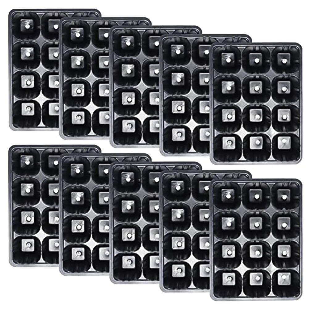 

10Pcs 12 Cells Plant Starter Trays Germination Propagation For Garden Vegetable Fruit Germination Starter Plug Pot