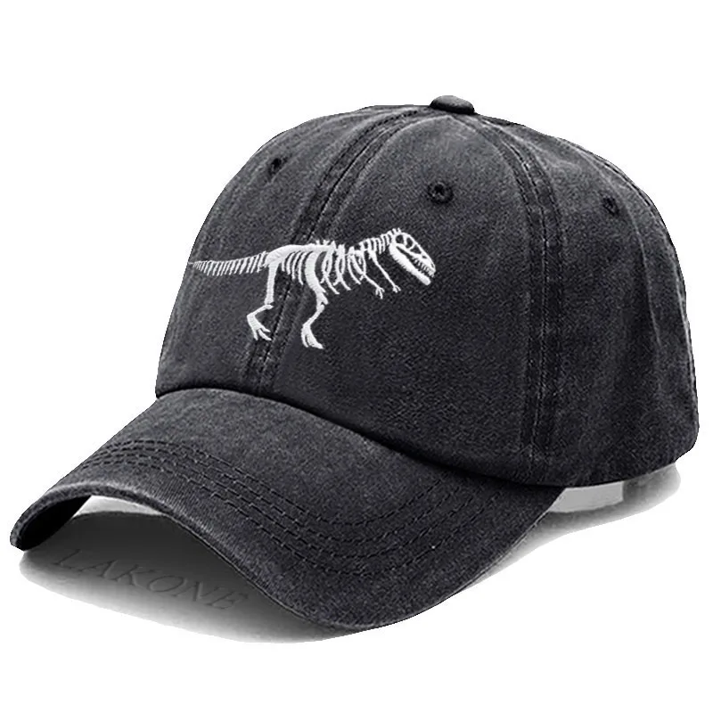 Men's Baseball Cap Women's Sport Golf Caps for Man Washed Cotton Animal Embroidery Dinosaur Tyrannosaurus Rex Dad Hat Sun Hats