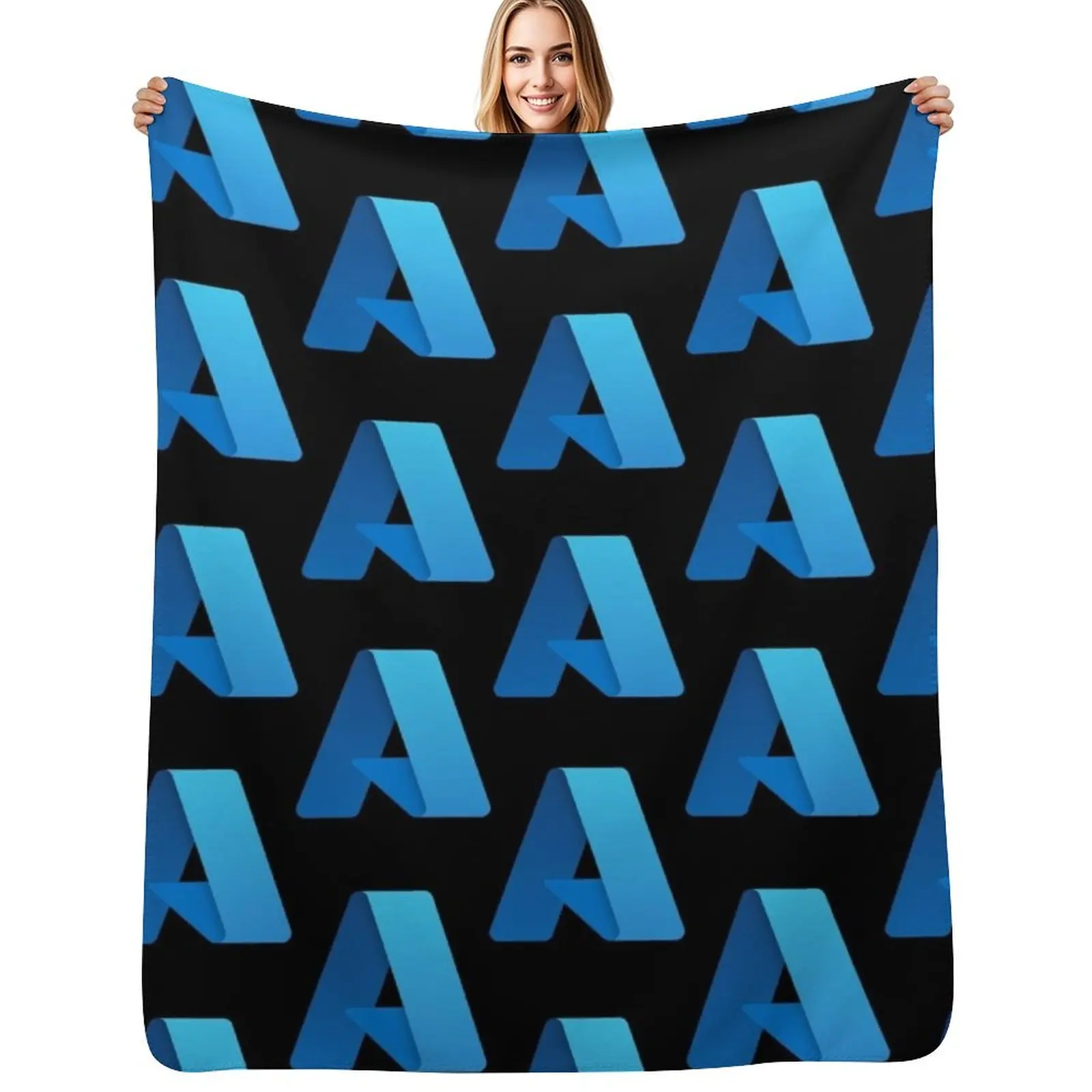 Microsoft Azure Logo 2021 Throw Blanket Warm Throw Blanket Gift for Anniversary