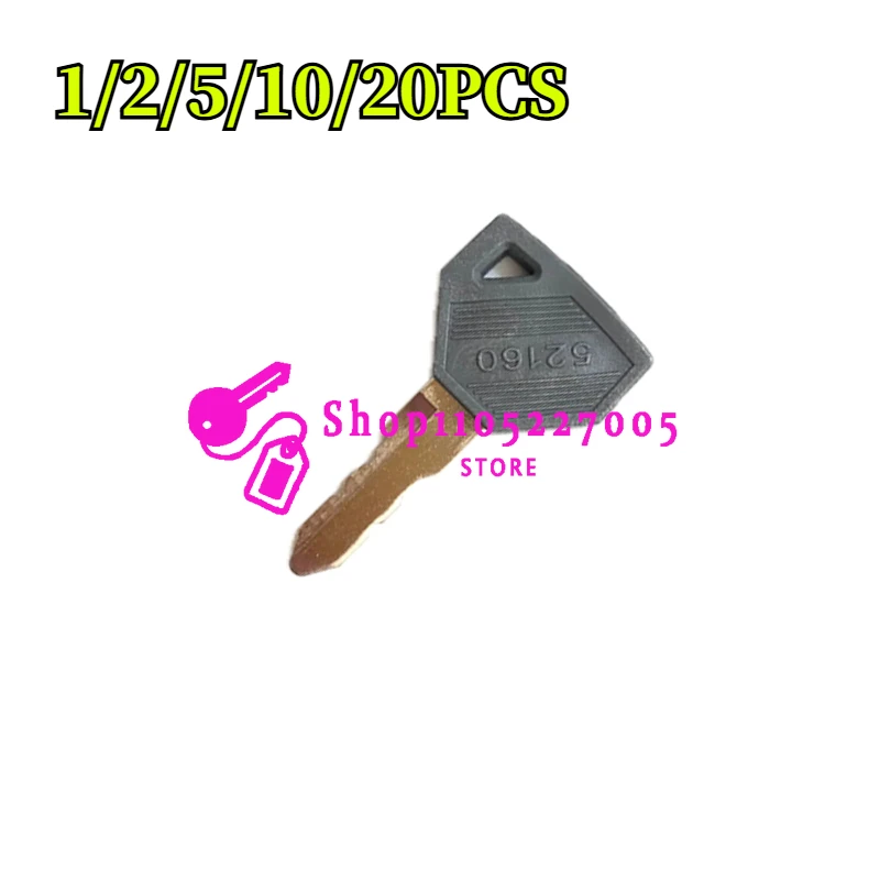 1/2/5/10/20PCS 52160 Ignition Key 198360-52160 for YM Machines Excavator Grader Dozer SC2400 SC2450 EX2900 Tractor