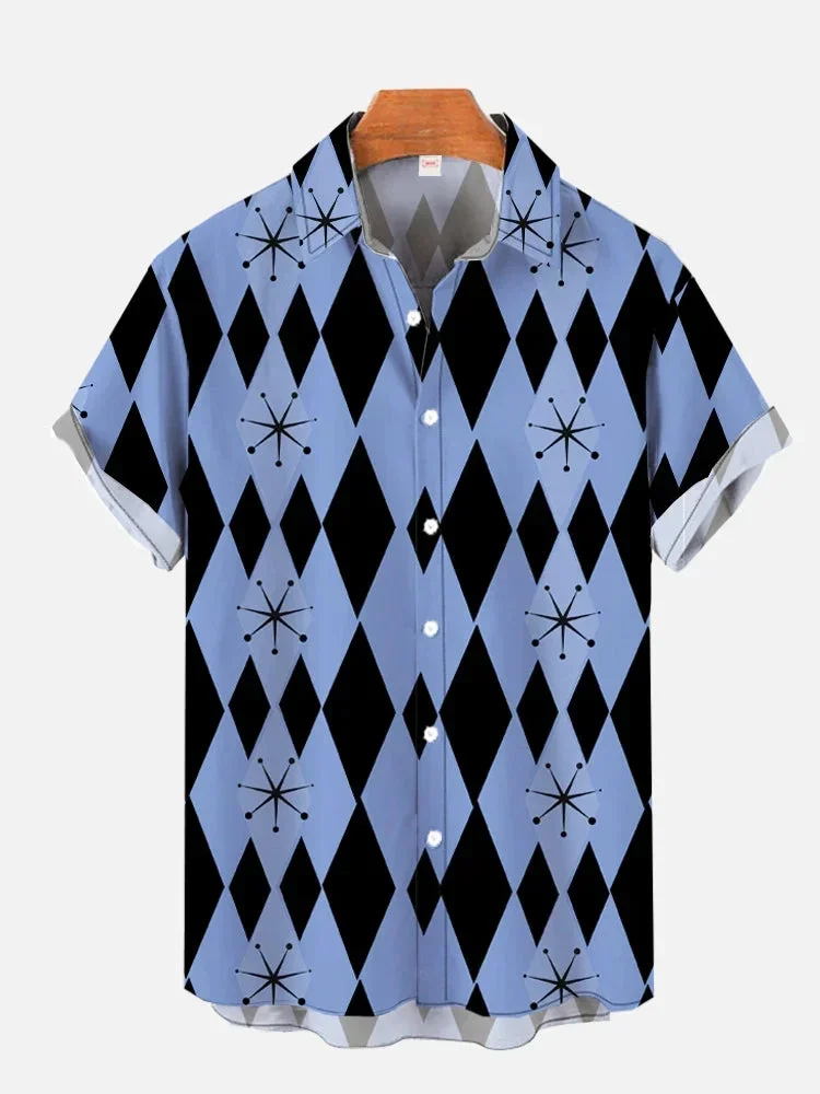 

Geometric Art Modern Colorful Abstract Portrait 3D Printed Graphic Men's Short Sleeved Shirts For Men Fashion Hawaiian Shirts