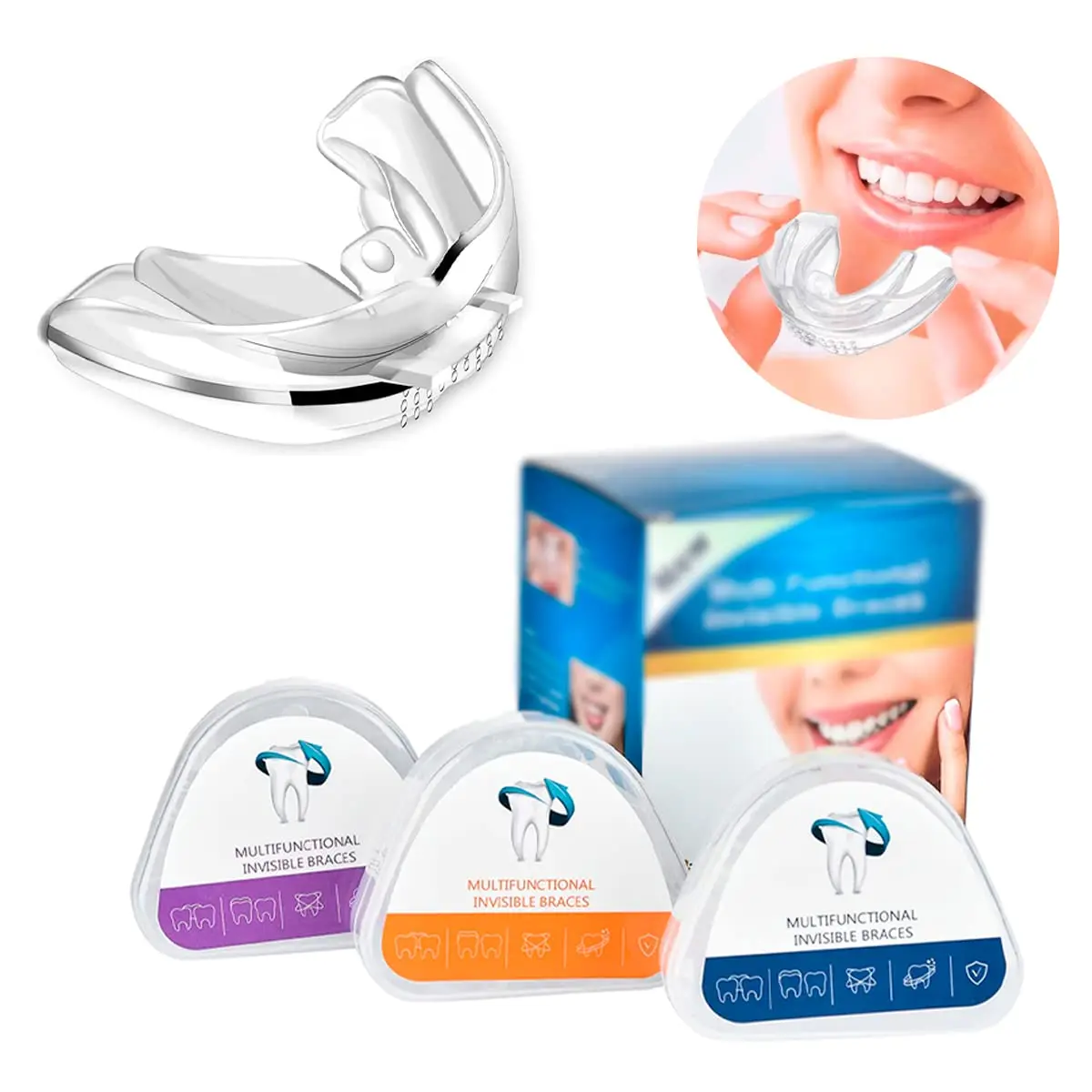 Protector Tooth Retainer for Smile Correction 3 Stages Soft and Hard Transparent Dental Orthodontic Device Mouth Guard