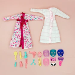 Handmade Bathrobe for 11.5in/30cm Dolls Cute Mini Items Facial Mask Hair Accessories Set Miniatures for Doll Playset