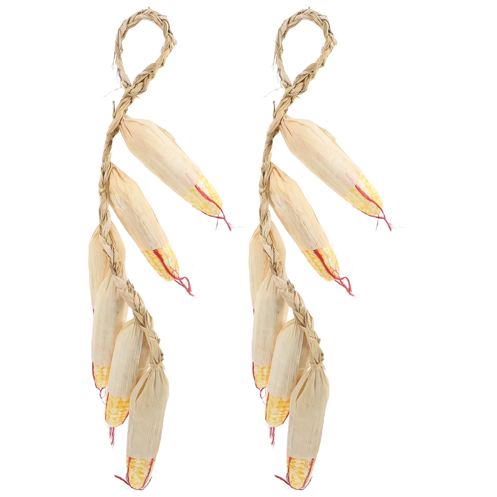 

2Pcs Lifelike Hanging Artificial Corn Ornament Realistic Vegetable Skewers Decoration for Home Garden Kitchen Wall Art