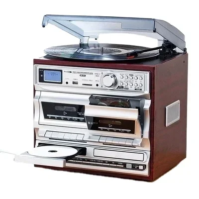 Vinyl Record Player Modern Jukebox Antique Phonograph Bluetooth Audio Multi-Function Radio Tape for  CD USB