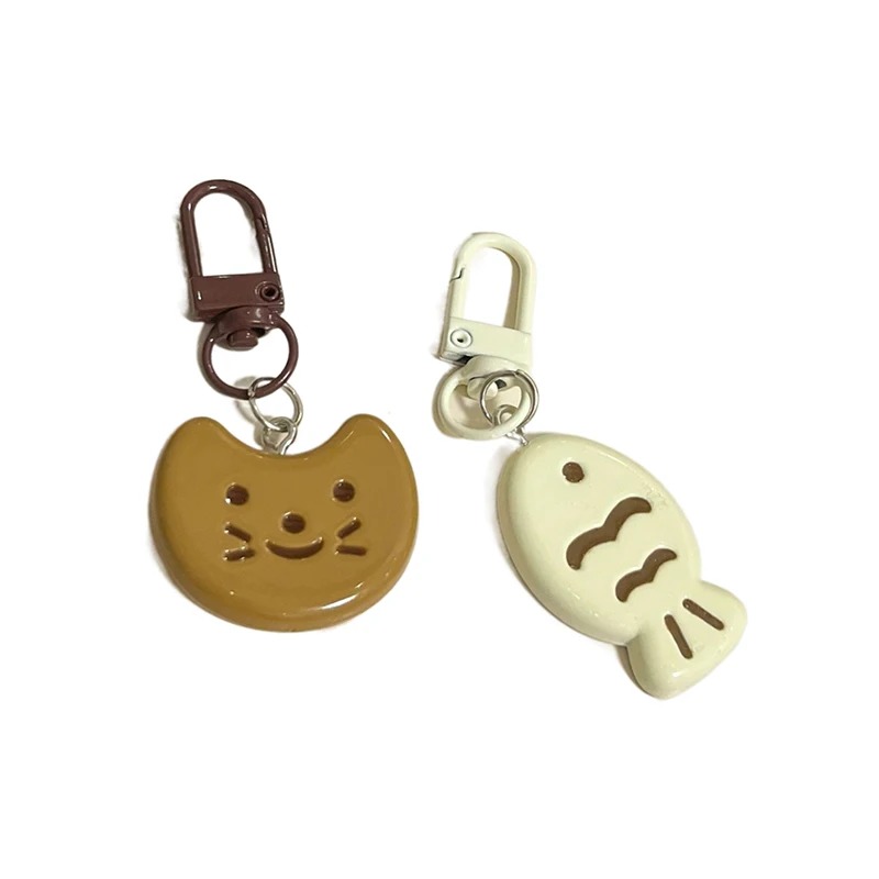 Lovely Cartoon Little Cat Keychain Cute Creative Fish Keyring Bag Pendant Backpack Hanging Decoration Couple Gifts