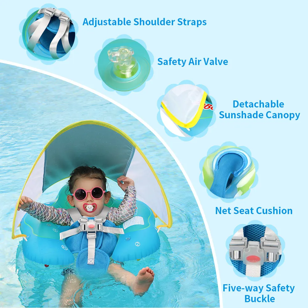 ترقيات جديدة من Swimbobo شبكة أكثر سلامة لينة تهوية مقعد جيب الطفل نفخ السباحة العائمة الاطفال حلقة دائرة الصيف اللعب