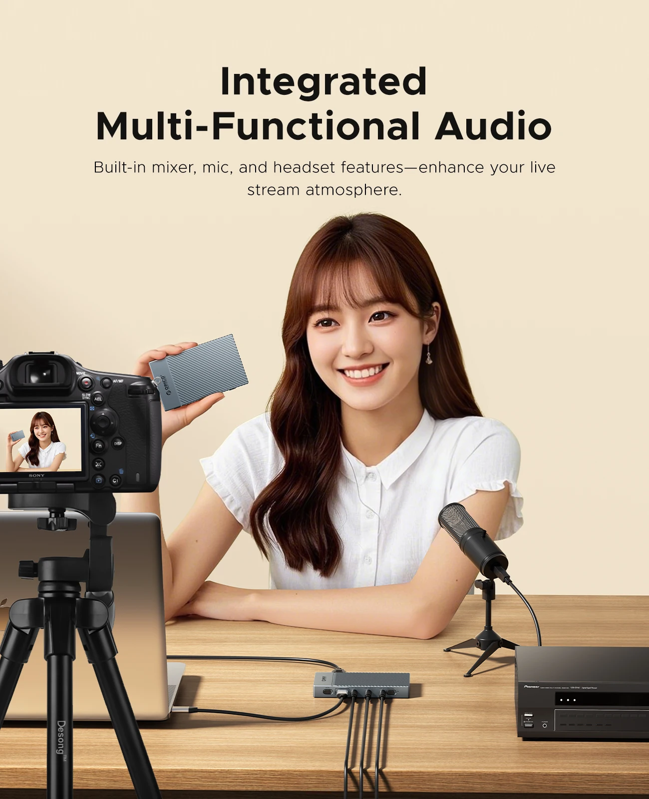 ORICO SharpVid 4K60Hz HDMI&USB-C Capture Card, Driver-Free for Win/Mac/Linux/Android/iPadOS, Live Stream/Meeting/Gaming