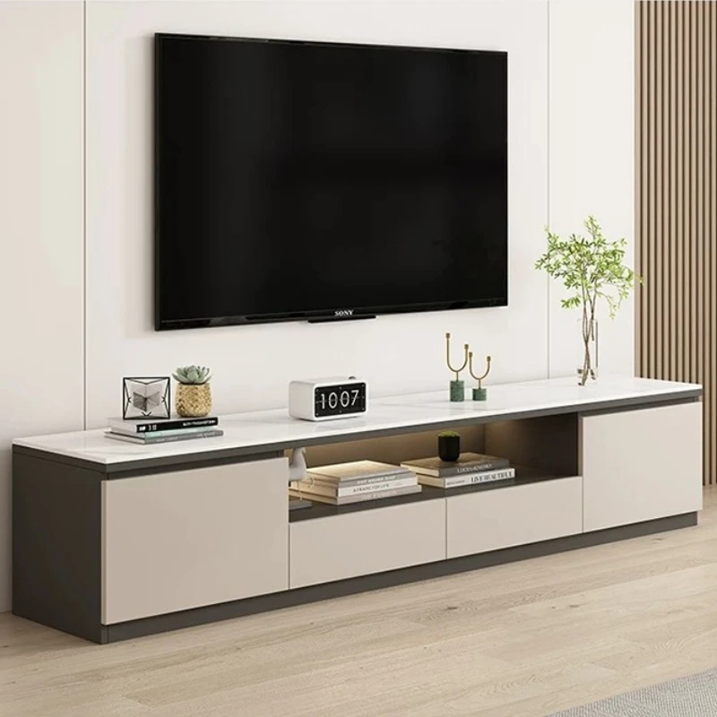 Living Room Furniture Rock Slab TV Cabinet Living Room Solid Wood Drawers Entertainment Display Floor Mid Century Tv Stands
