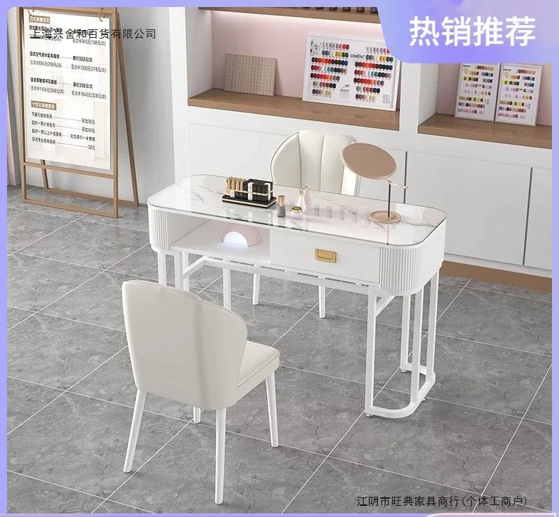 DSA manicure table and chair set white simple economical manicure shop table Japanese light luxury single double manicure table