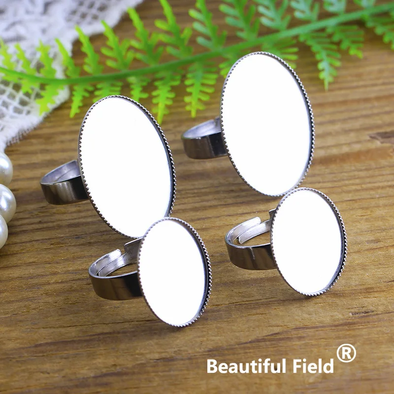 

Stainless Steel 12pcs Fit 13x18mm 18x25mm Ring Settings Oval Cabochon Base Cameo Blank Tray Jagged