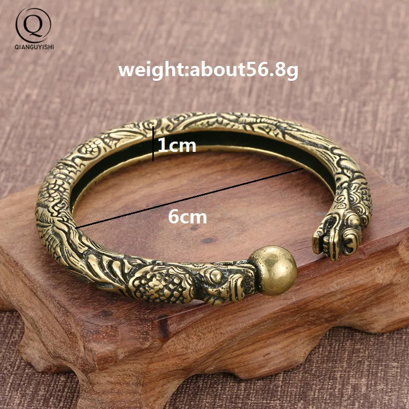 Vintage Brass Dragon Bracelet Jewelry Fashion Accessories Punk Men Link Chain Wristband Cuff Bracelets For Women Bangles Jewelry