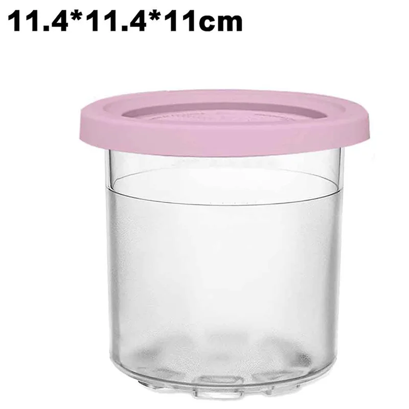 4Pcs Ice Cream Pints Cups for NINJA- CREAMI Series Ice Cream Maker Replacements Storage Jar with Sealing Lids