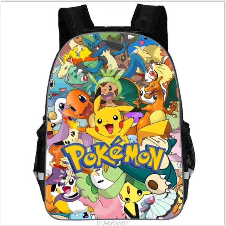 11-16 cali Pokemon plecak Umbreon Pikachu Charmander torby szkolne Anime podwójny plecak podstawowy dla dzieci chłopcy dziewczęta Mochilas