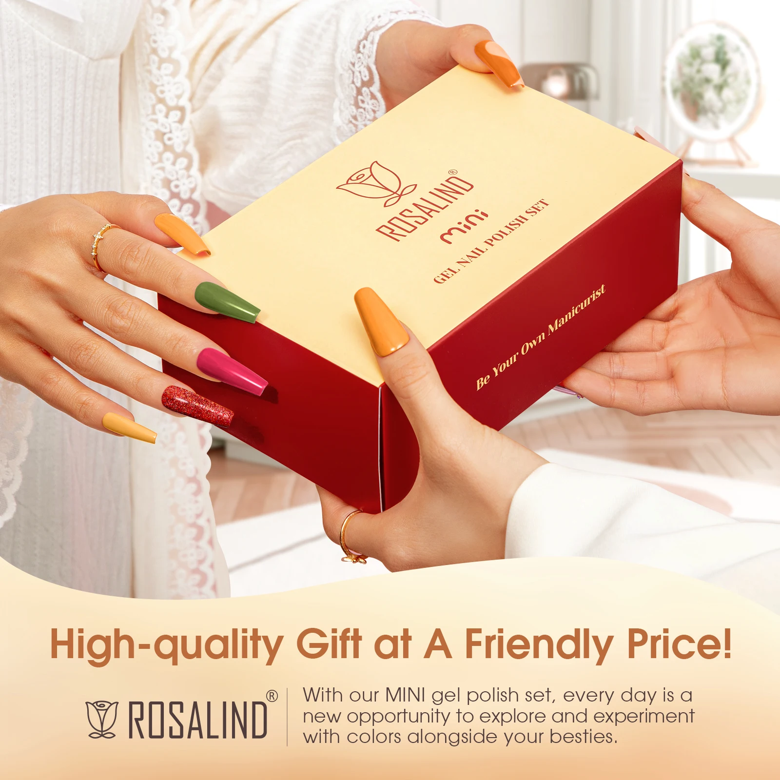 Rosalind gel nail polish 23/38/48 gloss primer soaked primer gel color nail polish set UV phototherapy drying nail lamp.