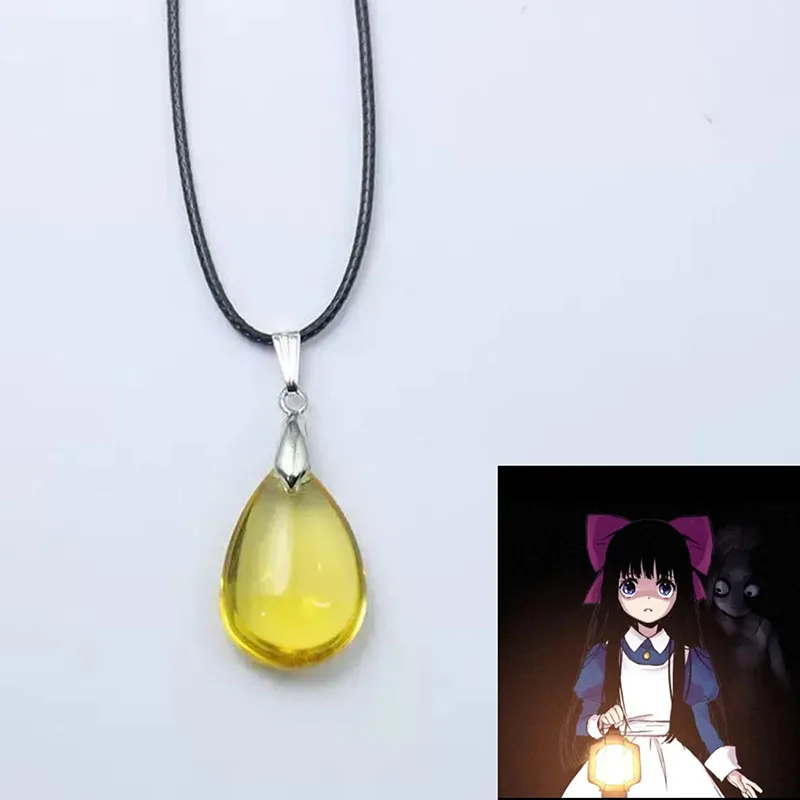 Mad Father Aya Drevis Cosplay Necklace Yellow Raindrop Pendant Crystal Choker Jewelry Gift Prop Accessories Anime Style Necklace