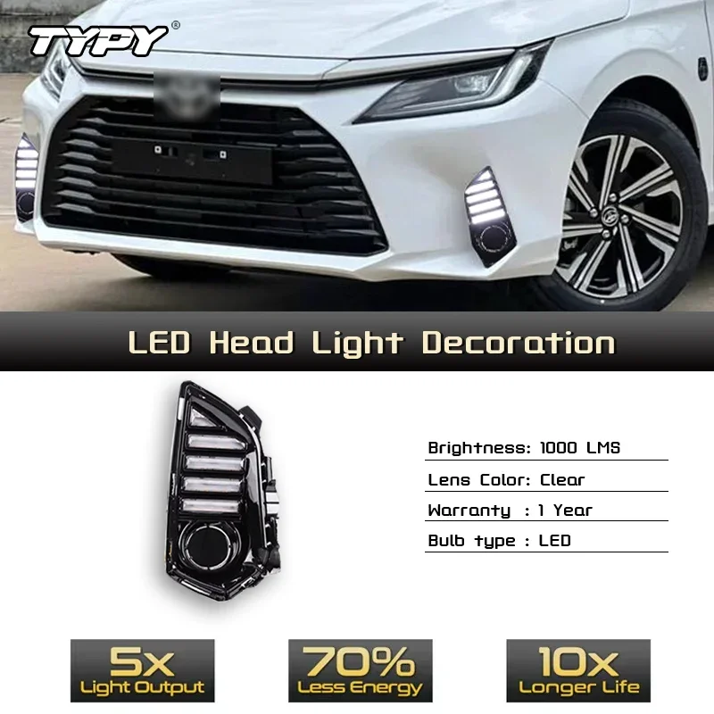 

TYPY Автомобильные светодиодные противотуманные фары для Toyota Yaris Ativ Vios 2022 2023, автомобильные светодиодные дневные ходовые огни, динамический указатель поворота, автоаксессуары