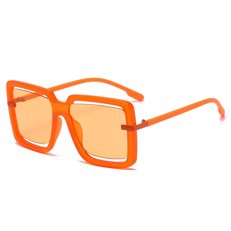 

Vintage Brand Design Big Frame Square Hollow Women Sunglasses Punk Luxury Candy Shade Luxury Popular Men Sun Glasses UV400