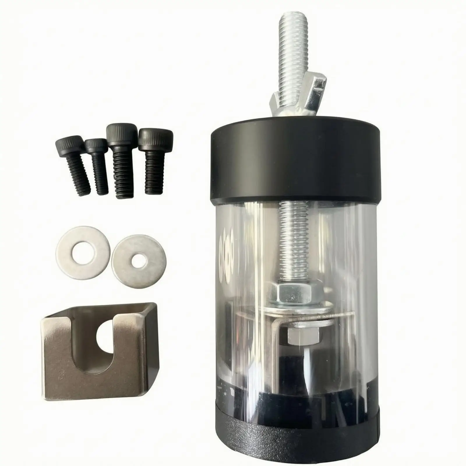 Compact Knob Puller Hand Tool with Clear Body and Cradle Bracket for Instrument Servicing