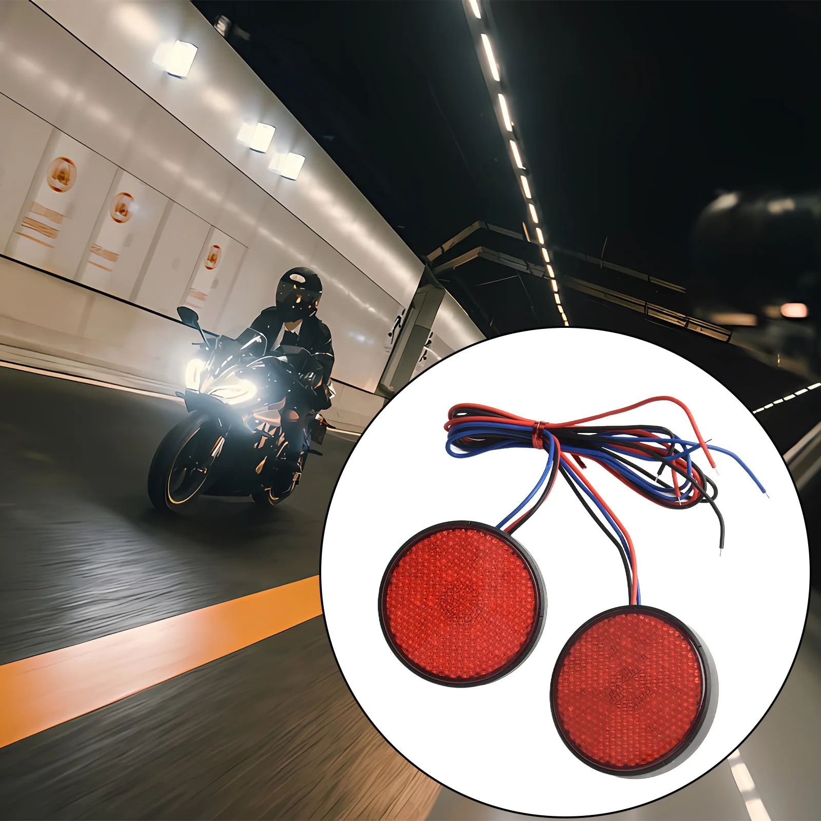 Reflector Taillights Reflector For Car Truck LED Motorcycle Motorcycles Plastic Rear Red Round Round Tail Lights