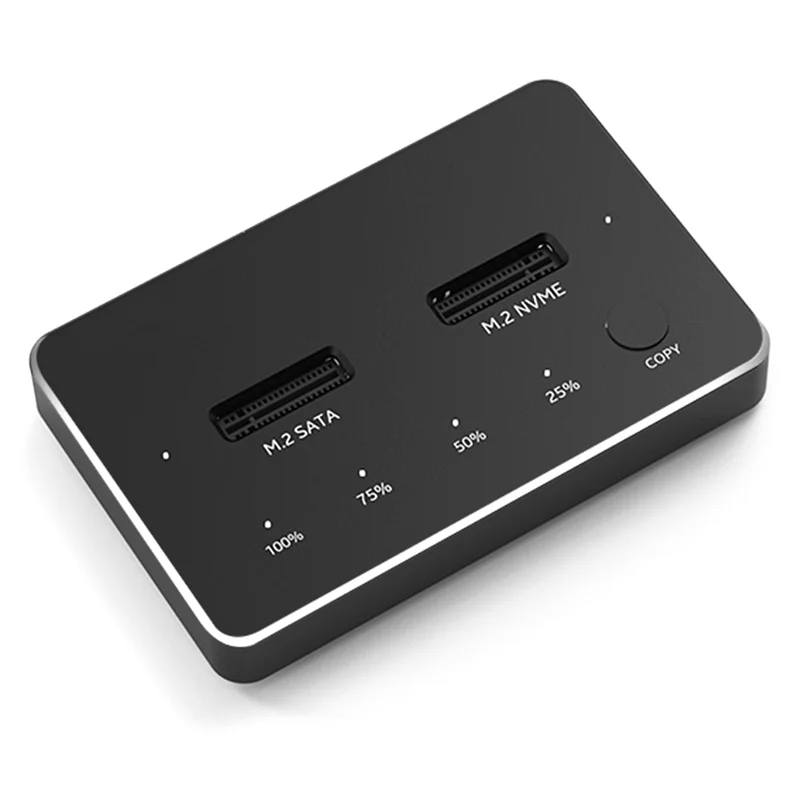 New Tech M.2 SATA/Nvme Dual-Bay Hard Drive Docking Station Clone Offline Clone M.2 SSD Duplicator Data Transmission Usb3.1 US Pl