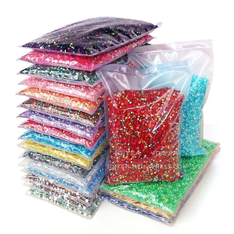 BAENORIA Paquete Grande de Cristales de Resina AB de 2-6mm sin Fijación en Caliente, Venta al por Mayor, Cristales Planos para Uñas, Brillantina, Piedras para Joyería DIY