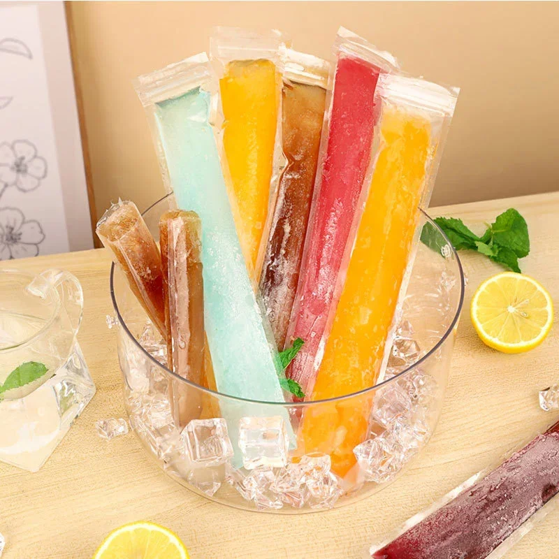 Summer Disposable Ice Popsicle Bags DIY Ice Cream Pops Large Freeze Sealed Bags Juice Yogurt Smoothie Mold Bag With Funnel Tools