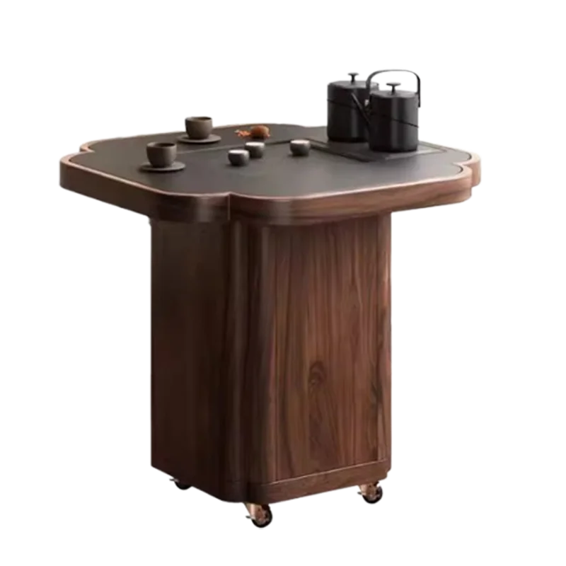 Table à Thé Traditionnelle Alberoise avec Roues, Design Nordique, Moderne, Luxe, Unique, Salon