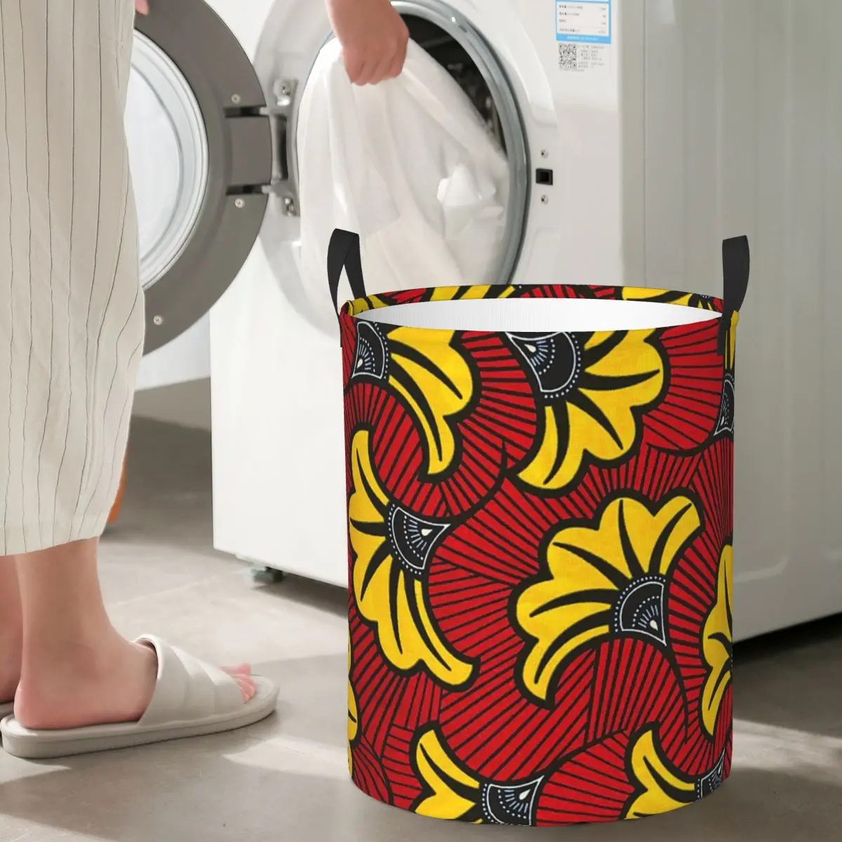 

African Ankara Wax Print Foldable Laundry Baskets Dirty Clothes Sundries Storage Basket Large Waterproof Hamper