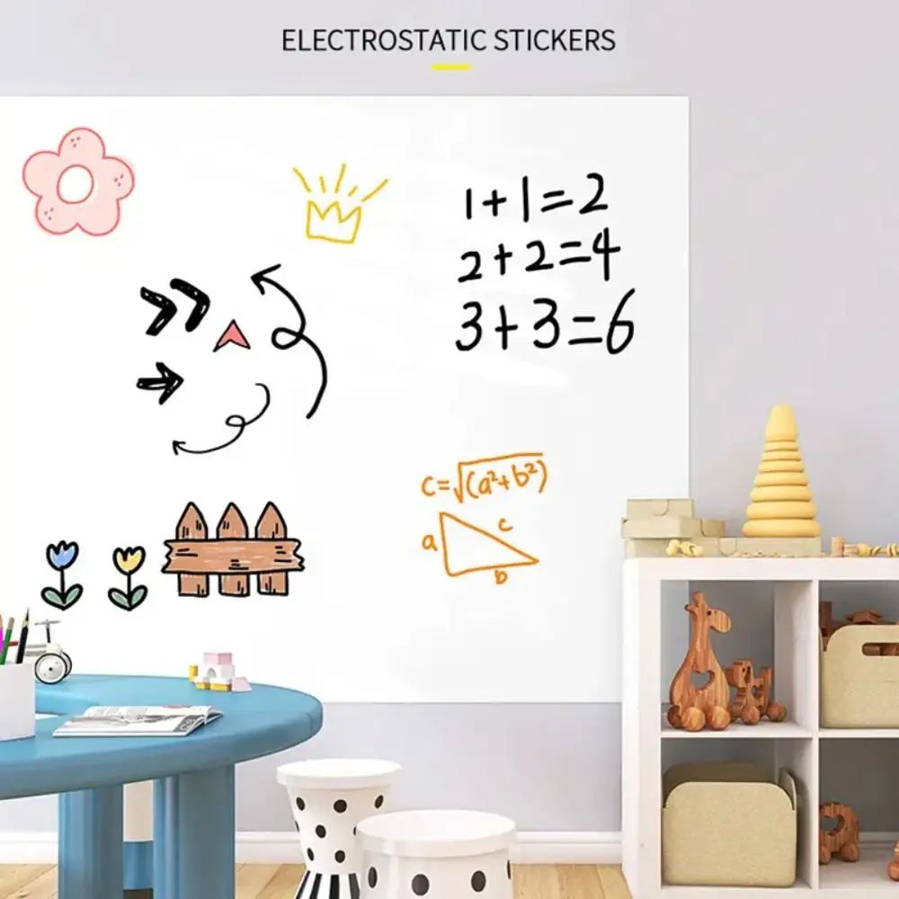 Electrostatic Whiteboard Sticker Removable Reusable Teaching Graffiti Drawing Board Household PP Erasable Whiteboard