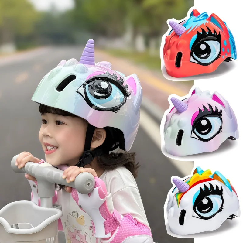 

Boys Girls Kids Bike Helmet with Pads 48-52cm Anti-Impact Skateboard Scooter Cycling Protective Gear Adjustable Safety Helmet
